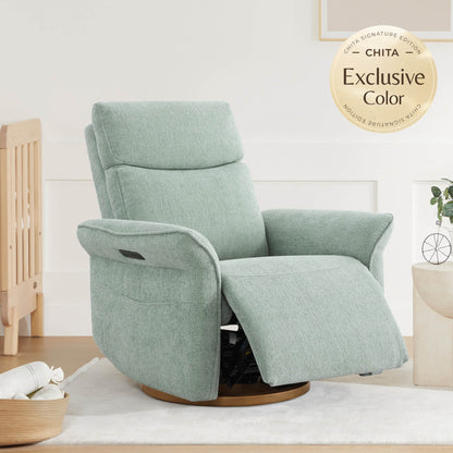 Vinca Modern Power Swivel Glider Recliner with Power Lumbar & Headrest