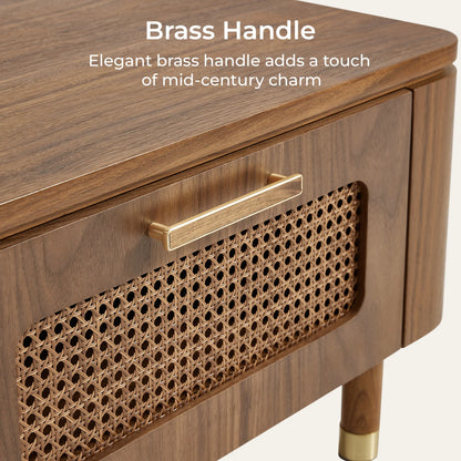 Vision Ash Mid-Century Coffee Table with Cane Drawers