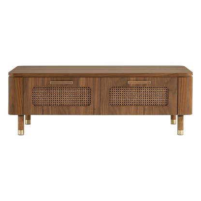 Vision Ash Mid-Century Coffee Table with Cane Drawers