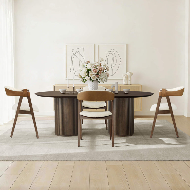 Winfred Mid-century Modern Chenille Dining Chair(Set of 2)