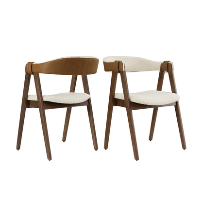 Winfred Mid-century Modern Chenille Dining Chair(Set of 2)