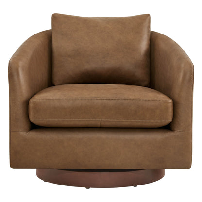 Wren Modern Swivel Accent Chair with Back Cushion