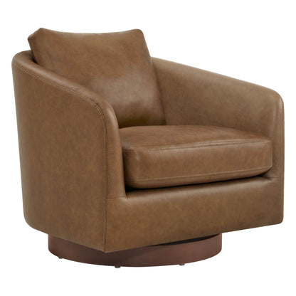 Wren Modern Swivel Accent Chair with Back Cushion