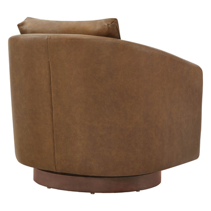 Wren Modern Swivel Accent Chair with Back Cushion
