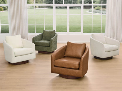 Wren Modern Swivel Accent Chair with Back Cushion