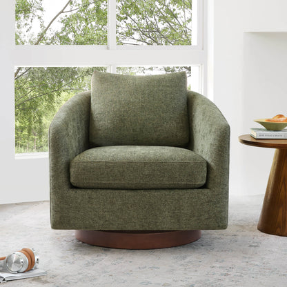 Wren Modern Swivel Accent Chair with Back Cushion