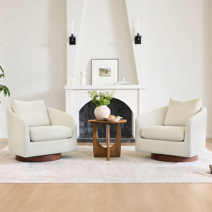 Wren Modern Swivel Accent Chair with Back Cushion
