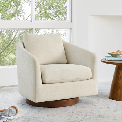 Wren Modern Swivel Accent Chair with Back Cushion