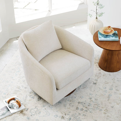 Wren Modern Swivel Accent Chair with Back Cushion