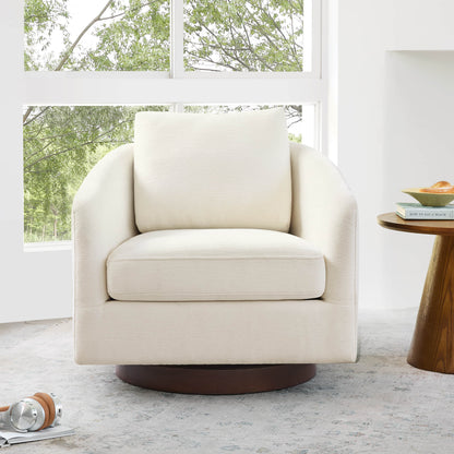 Wren Modern Swivel Accent Chair with Back Cushion