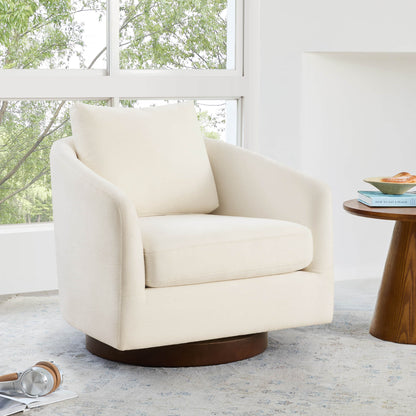 Wren Modern Swivel Accent Chair with Back Cushion