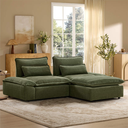 Ace Deep Adjustable Backrest 3-Seater Modular Sofa with Storage Armrest