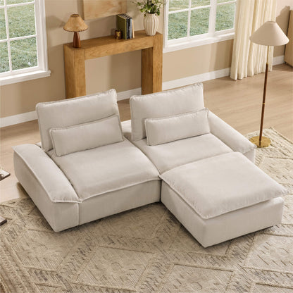 Ace Deep Adjustable Backrest 3-Seater Modular Sofa with Storage Armrest