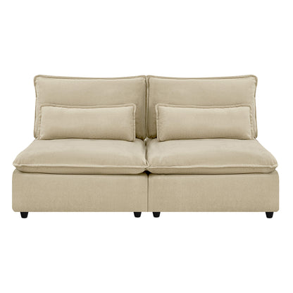 Ace Minimalist Chenille Adjustable Backrest Armless Lounge Sofa