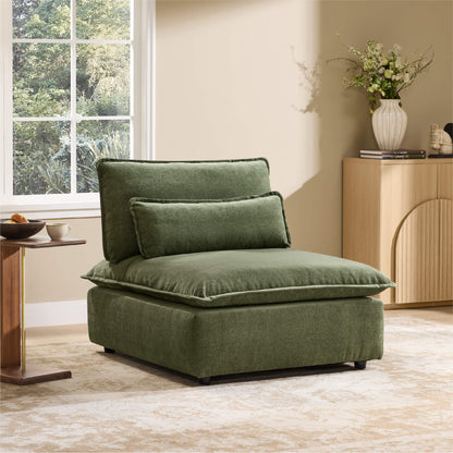 Ace Minimalist Chenille Adjustable Backrest Armless Lounge Sofa