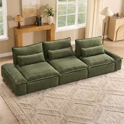 Ace Deep Adjustable Backrest 3-Seater Modular Sofa with Storage Armrest