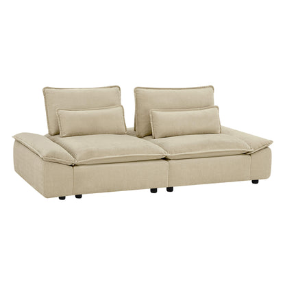 Ace Minimalist Chenille Adjustable Backrest 2-Seater Sofa with Storage Armrest