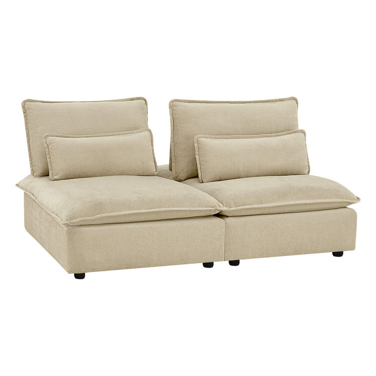 Ace Minimalist Chenille Adjustable Backrest Armless Lounge Sofa