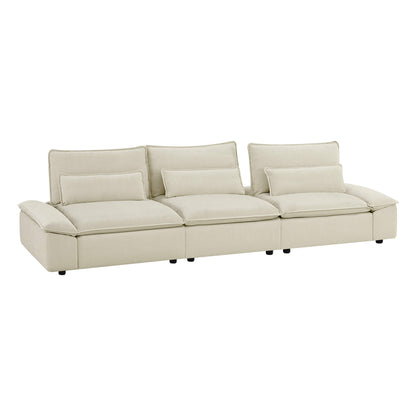 Ace Deep Adjustable Backrest 3-Seater Modular Sofa with Storage Armrest