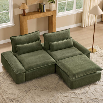 Ace Deep Adjustable Backrest 3-Seater Modular Sofa with Storage Armrest