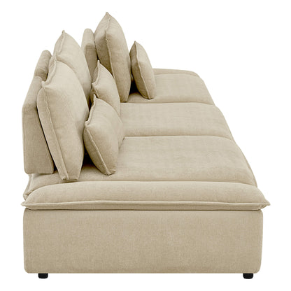 Ace Deep Adjustable Backrest 3-Seater Modular Sofa with Storage Armrest