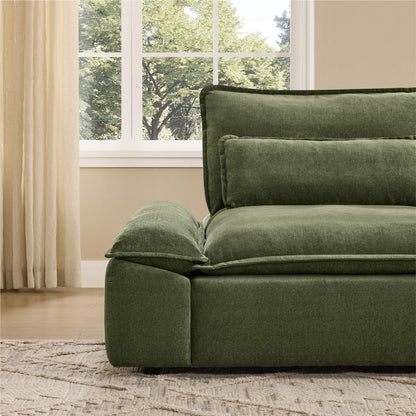 Ace Minimalist Chenille Adjustable Backrest 2-Seater Sofa with Storage Armrest