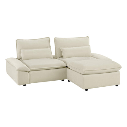 Ace Deep Adjustable Backrest 3-Seater Modular Sofa with Storage Armrest