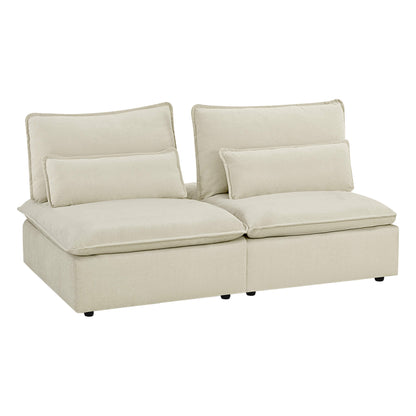 Ace Minimalist Chenille Adjustable Backrest Armless Lounge Sofa