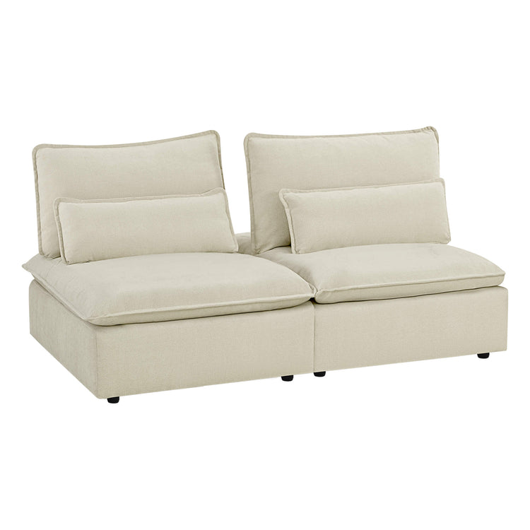 Ace Minimalist Chenille Adjustable Backrest Armless Lounge Sofa