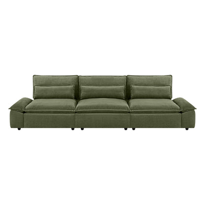 Ace Deep Adjustable Backrest 3-Seater Modular Sofa with Storage Armrest