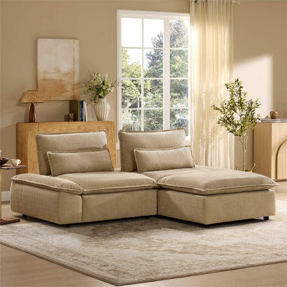 Ace Deep Adjustable Backrest 3-Seater Modular Sofa with Storage Armrest