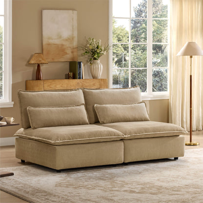 Ace Minimalist Chenille Adjustable Backrest Armless Lounge Sofa