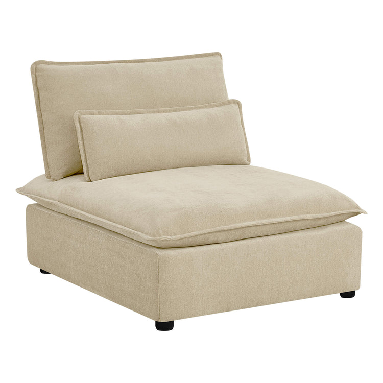 Ace Minimalist Chenille Adjustable Backrest Armless Lounge Sofa