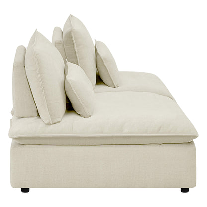 Ace Minimalist Chenille Adjustable Backrest 6-Seater Modular Sofa with Storage Armrest