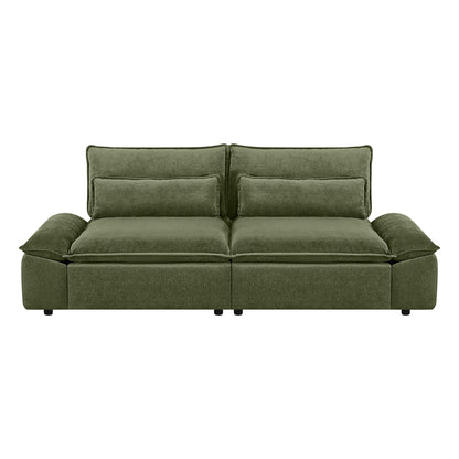 Ace Minimalist Chenille Adjustable Backrest 2-Seater Sofa with Storage Armrest