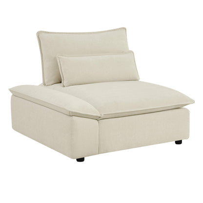 Ace Minimalist Chenille Adjustable Backrest 6-Seater Modular Sofa with Storage Armrest