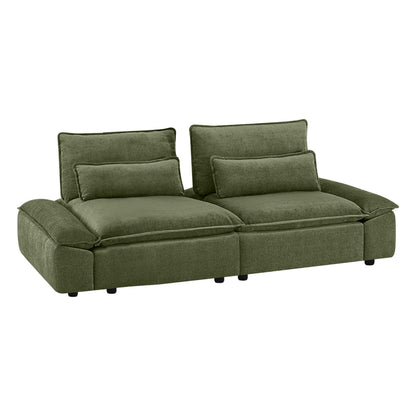 Ace Minimalist Chenille Adjustable Backrest 2-Seater Sofa with Storage Armrest