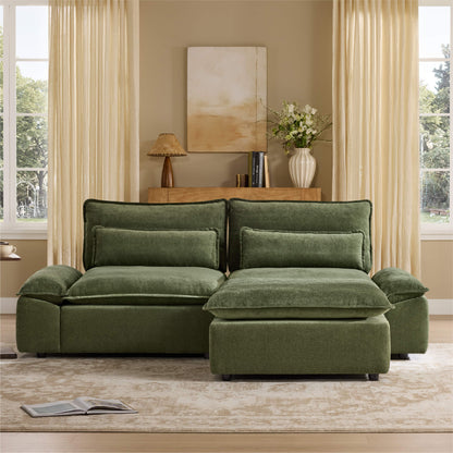 Ace Deep Adjustable Backrest 3-Seater Modular Sofa with Storage Armrest