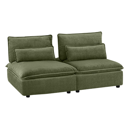 Ace Minimalist Chenille Adjustable Backrest Armless Lounge Sofa