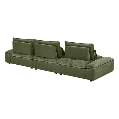 Ace Deep Adjustable Backrest 4-Seater Modular Sofa with Storage Armrest