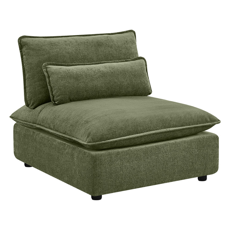 Ace Minimalist Chenille Adjustable Backrest Armless Lounge Sofa