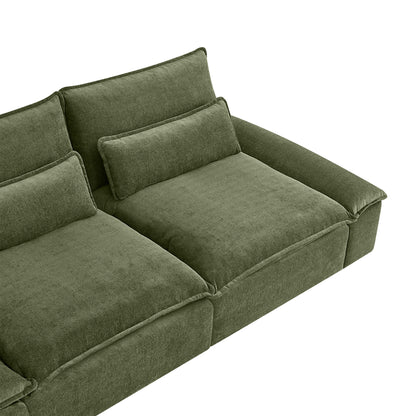 Ace Deep Adjustable Backrest 3-Seater Modular Sofa with Storage Armrest