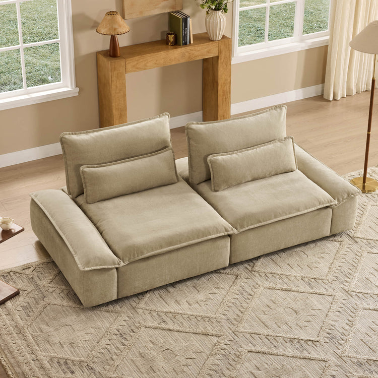 Ace Deep Seat Adjustable Backrest 2-Seater Sofa with Storage Armrest