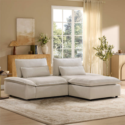 Ace Deep Adjustable Backrest 3-Seater Modular Sofa with Storage Armrest