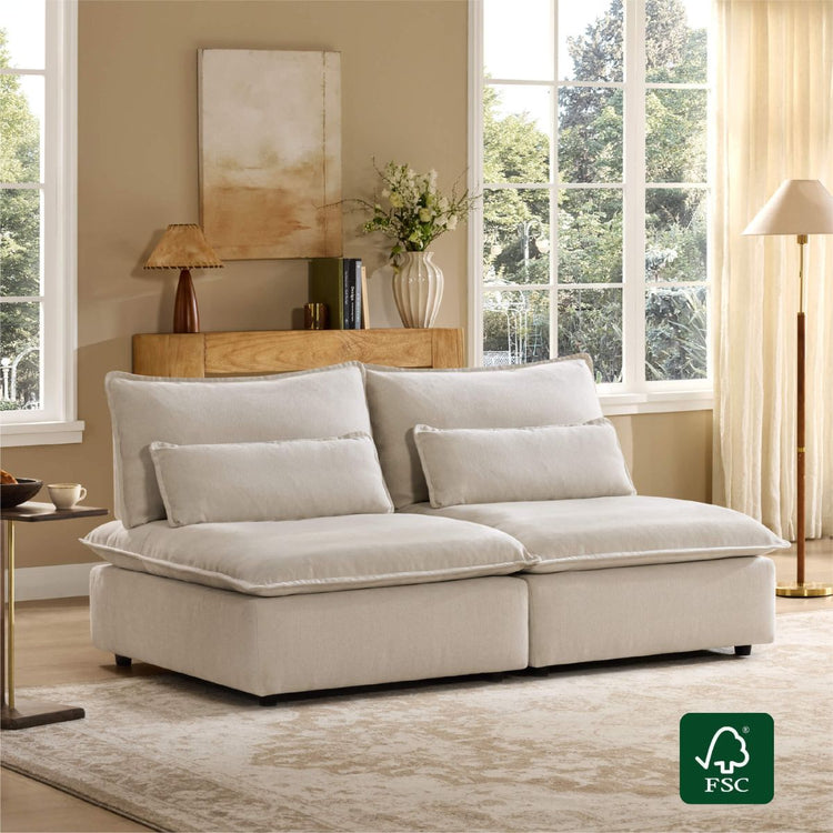 Ace Deep Seat Adjustable Backrest Armless Lounge Sofa