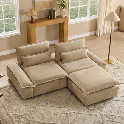 Ace Deep Adjustable Backrest 3-Seater Modular Sofa with Storage Armrest