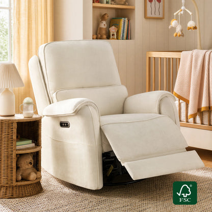 Alicia Power Swivel Nursery Glider Recliner with Nightlight
