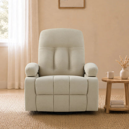 Alison Chenille Swivel Glider Nursery Recliner with Adjustable Armrests