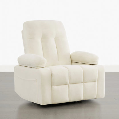 Alison Chenille Swivel Glider Nursery Recliner with Adjustable Armrests