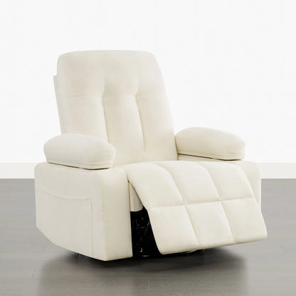 Alison Chenille Swivel Glider Nursery Recliner with Adjustable Armrests